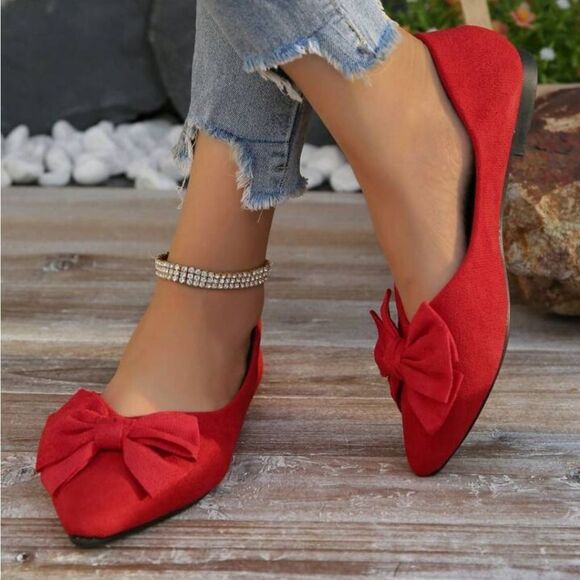 BRAND NEW CHRISTIAN SIRIANO POINTED TOE BOWNOT SLIP-ON BALLET FLAT - Picture 1 of 14